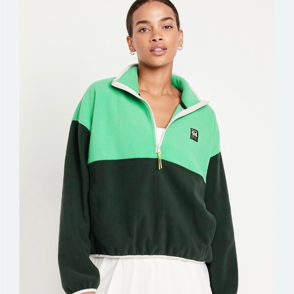 Cropped Fleece Half-Zip Pullover Old Navy Sweatshirt